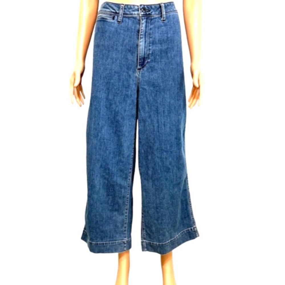 Madewell 30 Emmett wide leg cropped stretch jeans J2 3674